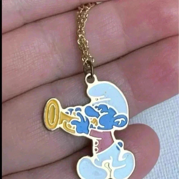 Vintage 80s Smurf Necklace signed “1989 Peyo” - Picture 5 of 8